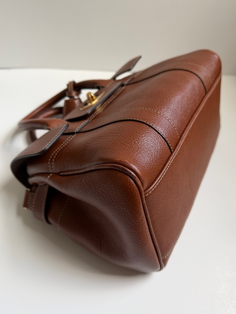 Mulberry Classic Oak Brown NVT Leather Small Bayswater Satchel Crossbody Bag - Picture 10 of 15